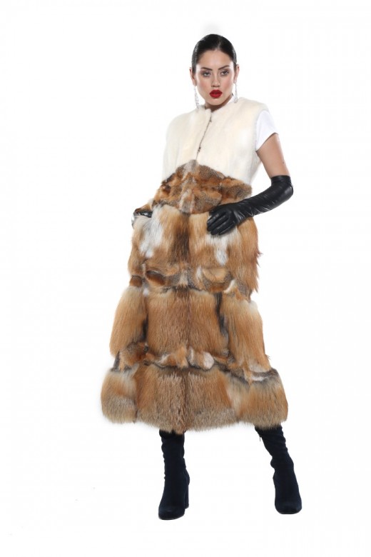 Women's Fox Mink Fur Coat