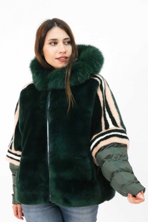Women's Green Hooded  Coat